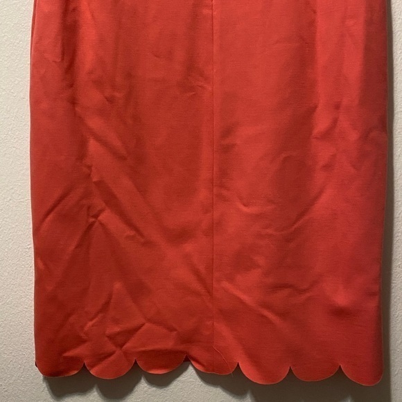 Chico's Orange Sheath Midi Dress Short Sleeve Crew Neck Minimalist Size 1 Medium - Picture 8 of 13